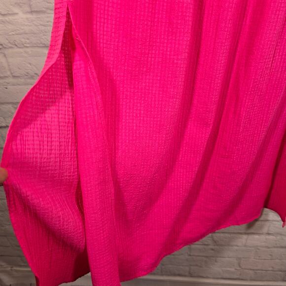 MS J.Crew Strapless Bow Front Cover Up Dress NWT Women Sze XS Neon Flamingo Pink - Picture 7 of 10